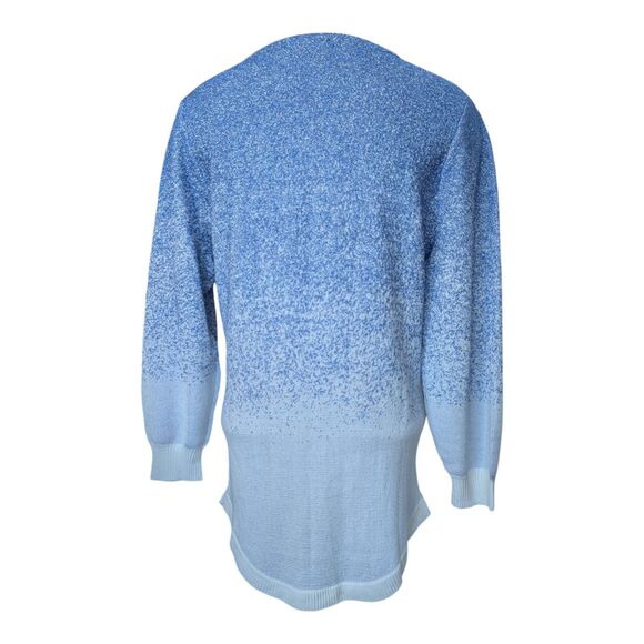 Adrienne Vittadini Women's Ombre Blue Glitter Shimmer Metallic Sweater Size XL - Picture 2 of 8